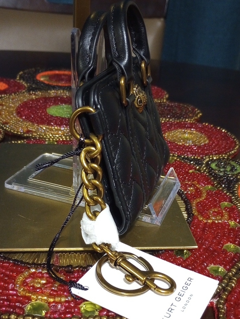 Kurt Geiger Boston Card Charm Keychain - Picture 10 of 16